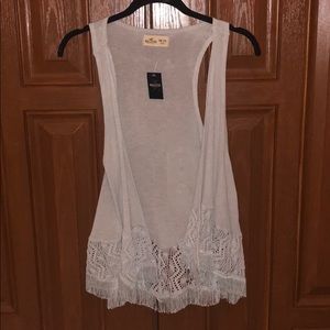 Hollister Grey fringe vest